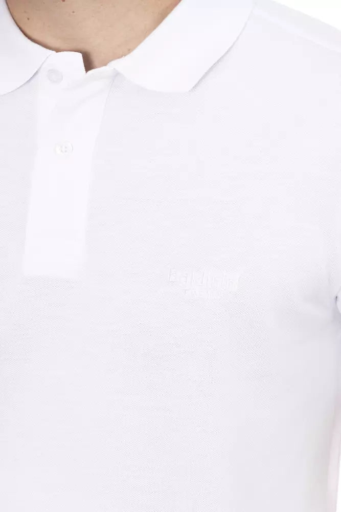 White Cotton Men Polo