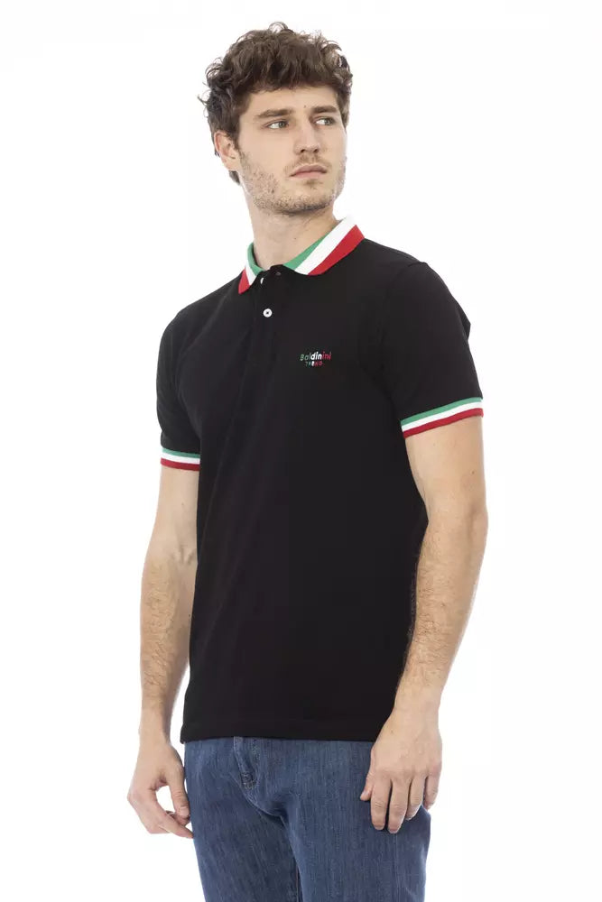 Katoenen poloshirt met driekleurige kraag