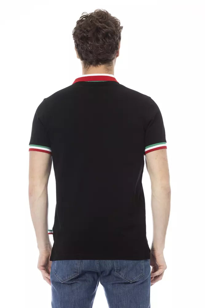 Katoenen poloshirt met driekleurige kraag