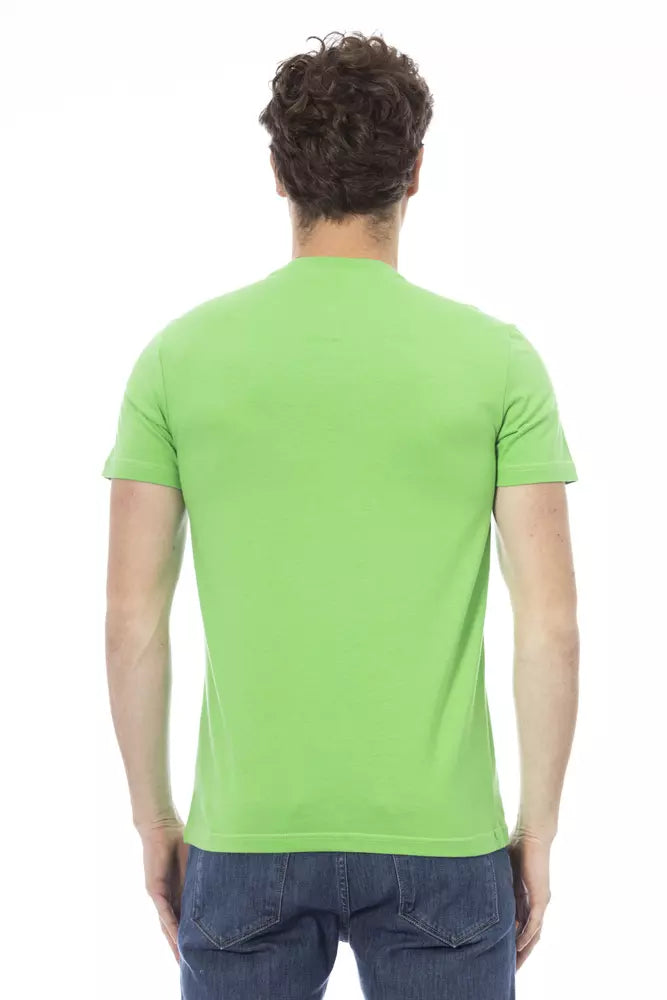 Green Cotton Men T-Shirt