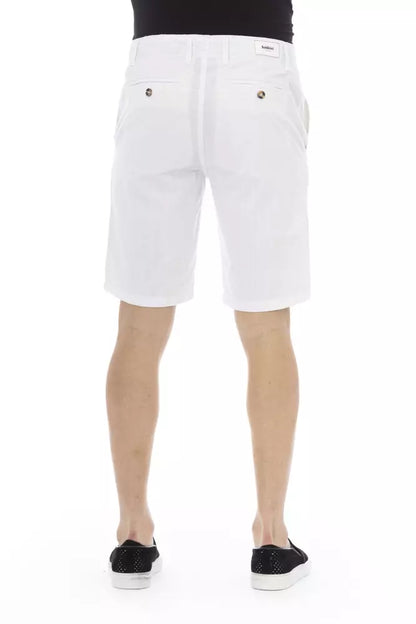 White Cotton Men Bermuda Shorts