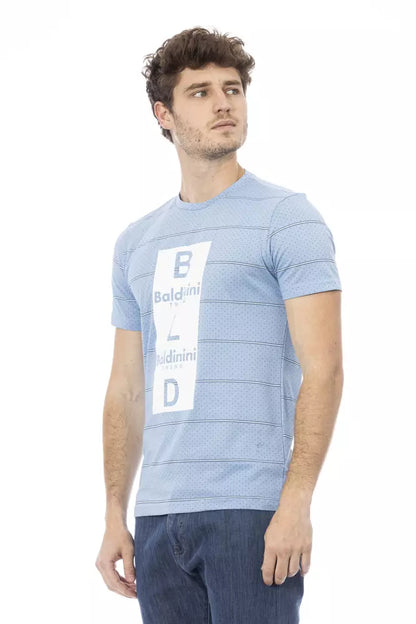 Camiseta elegante de algodón azul claro