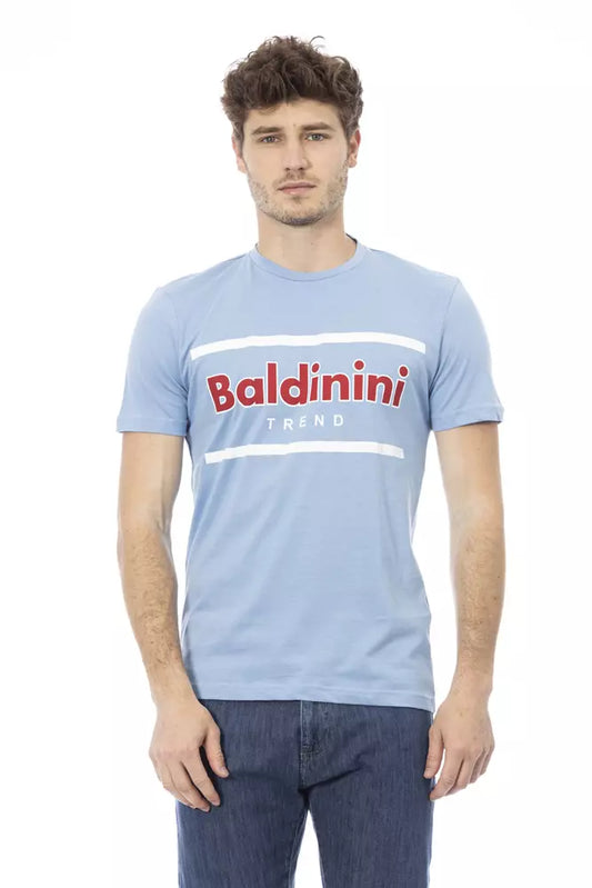 Camiseta elegante de algodón azul claro