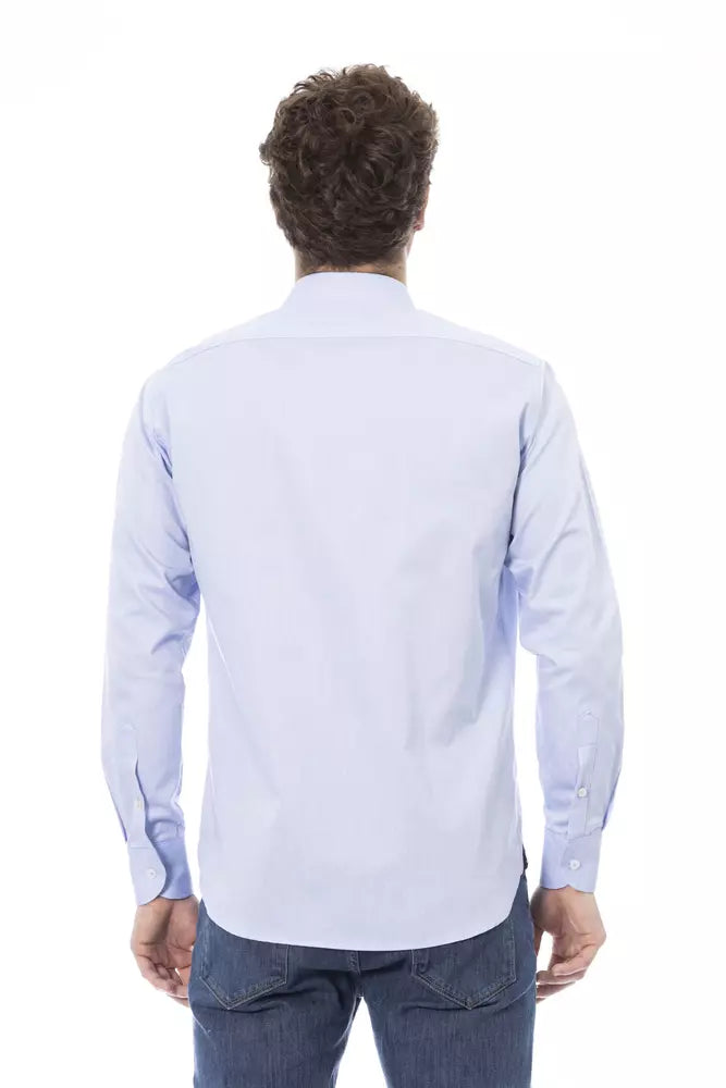 Elegante camisa de vestir italiana celeste