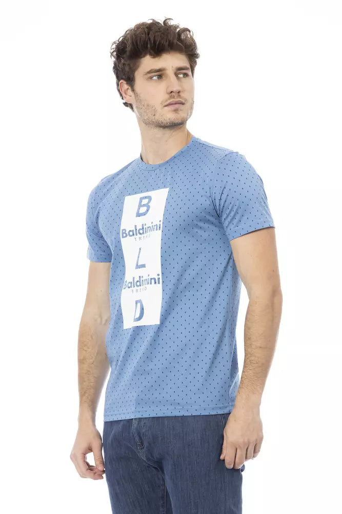 Elegant lichtblauw katoenen T-shirt met print