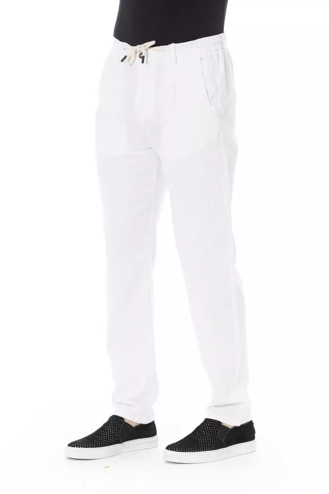 Elegante witte katoenen chinobroek