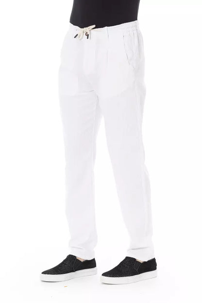 Pantalón chino elegante de algodón blanco