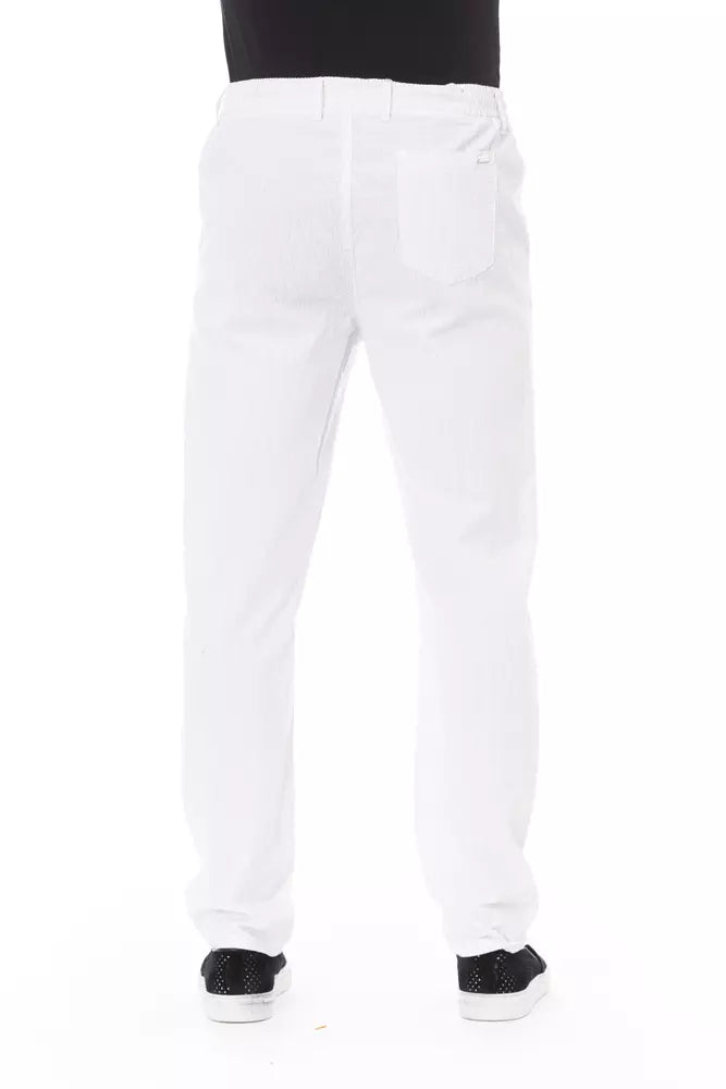 Elegante witte katoenen chinobroek