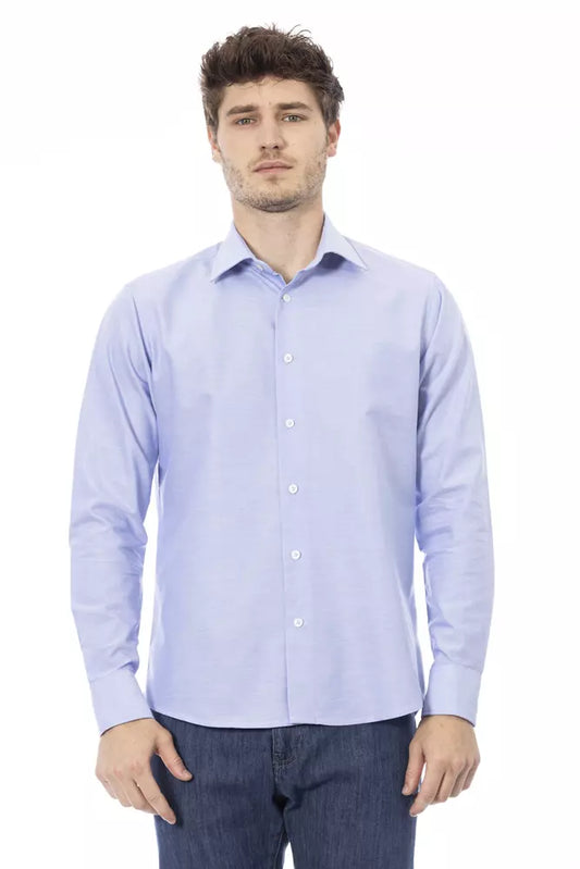 Elegante Camisa Italiana Celeste