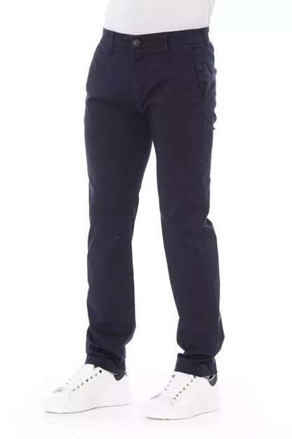 Blue Cotton Men Chino Pant