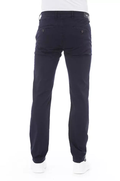 Blue Cotton Men Chino Pant