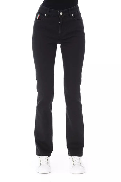 Elegante zwarte katoenen stretchjeans