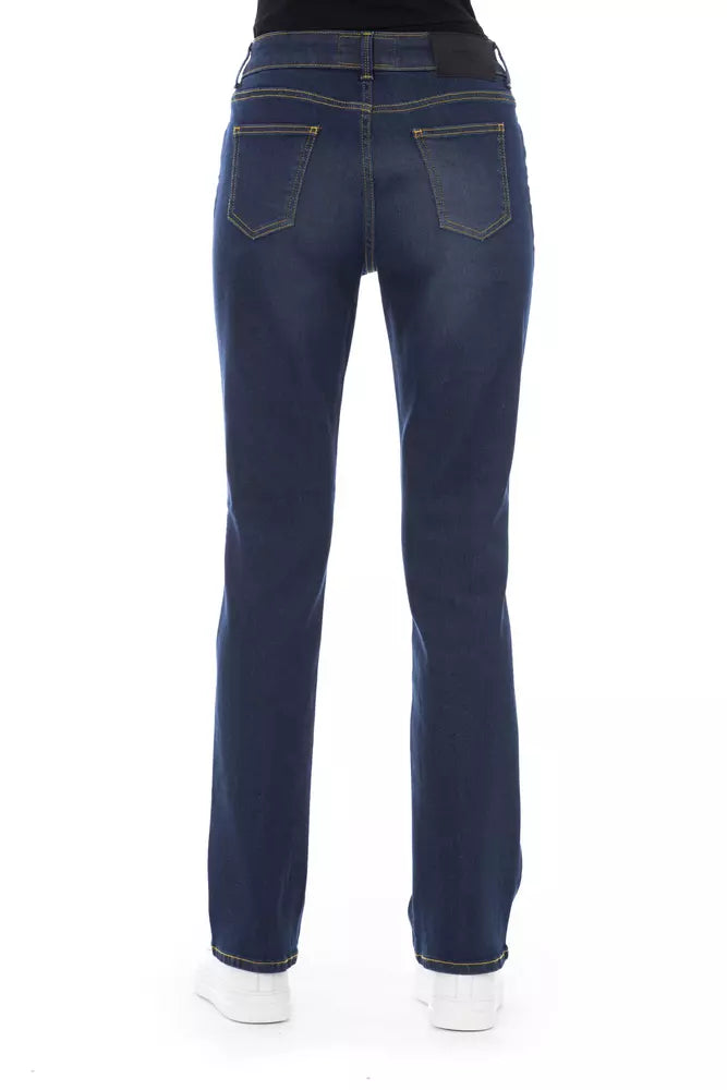 Blue Cotton Women Jeans