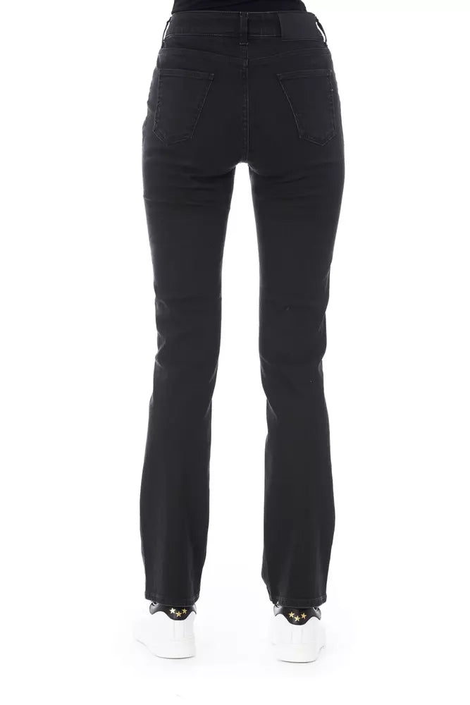 Elegante zwarte katoenen stretchjeans