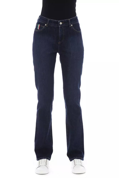 Blue Cotton Women Jeans