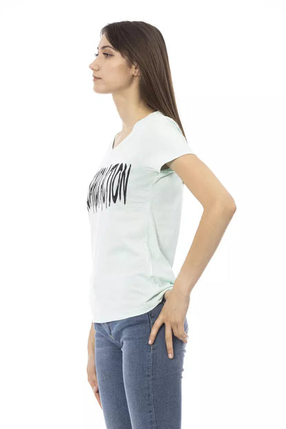 Elegant lichtblauw T-shirt met V-hals