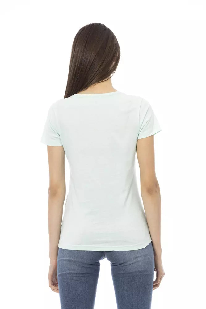 Elegant lichtblauw T-shirt met V-hals