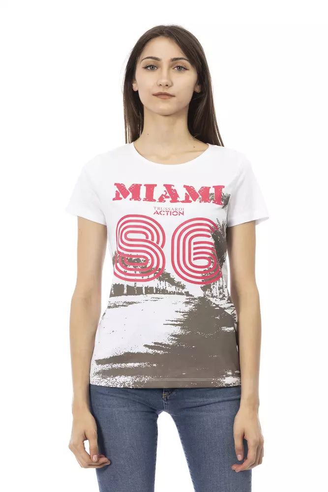 Chique wit T-shirt met elegante print op de voorkant