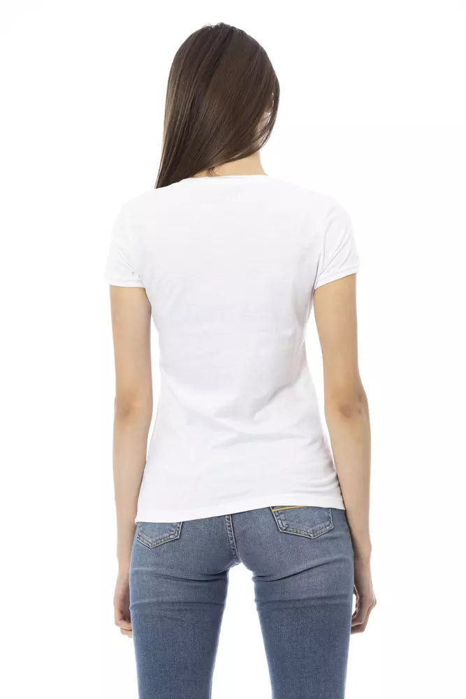 Chique T-shirt met V-hals en grafische elegantie