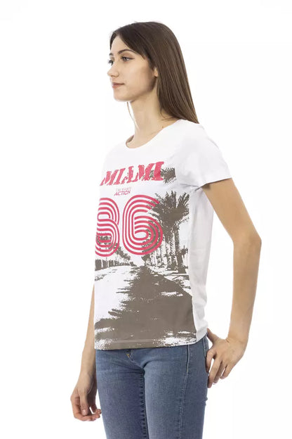 Camiseta blanca elegante con estampado frontal elegante