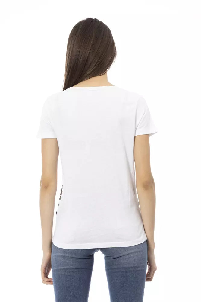 Camiseta blanca elegante con estampado frontal elegante