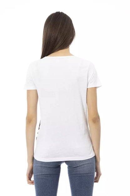 Camiseta blanca elegante con estampado frontal elegante