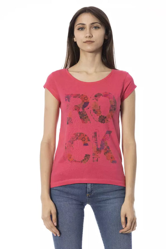 Roze mode-T-shirt met korte mouwen