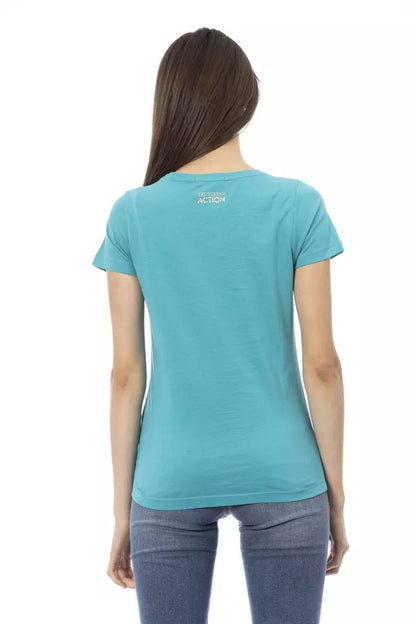 Elegant lichtblauw T-shirt met ronde hals