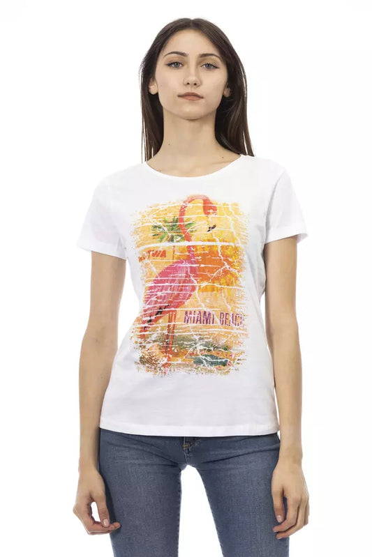 Chique wit T-shirt met grafische flair