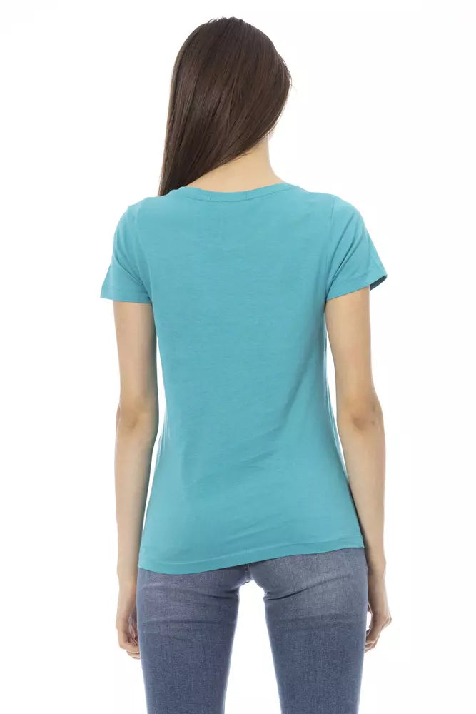 Light Blue Cotton Women Top