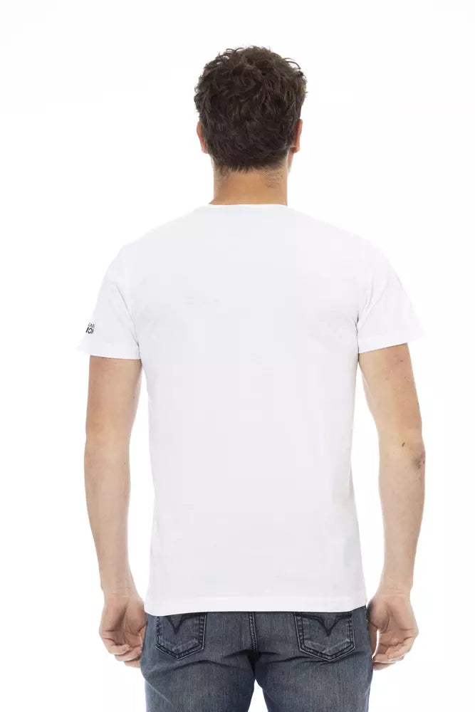 Elegante camiseta casual blanca con estampado frontal