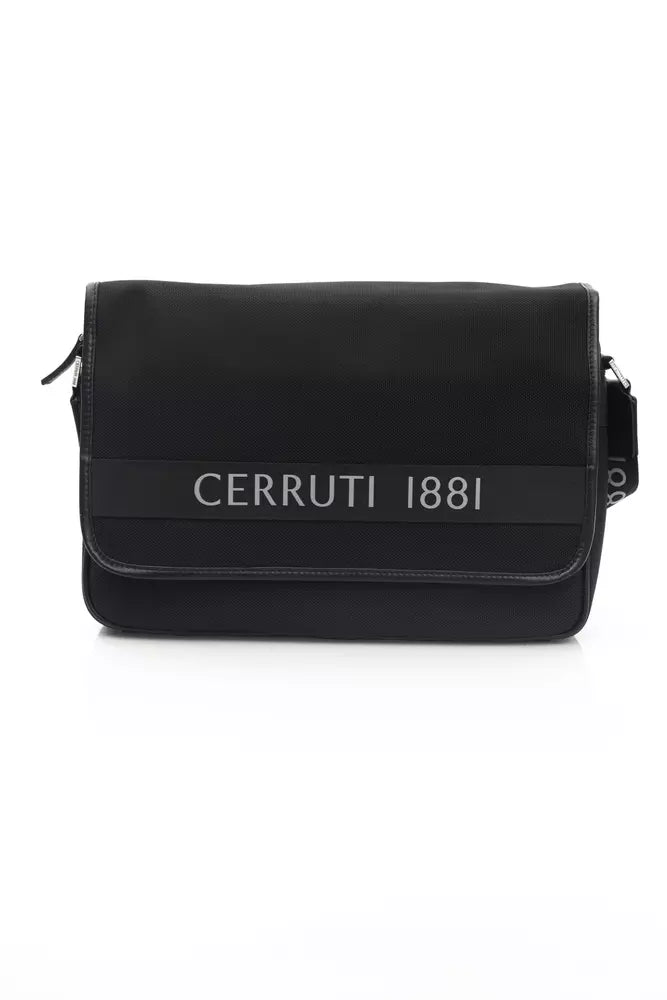 Elegante bolso bandolera negro con logo