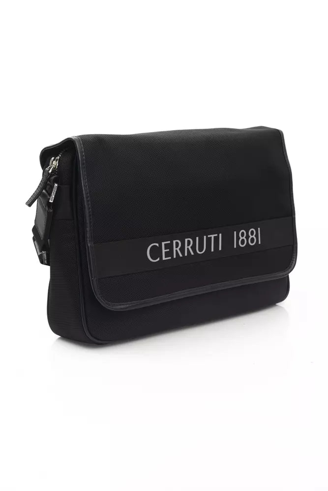 Elegante bolso bandolera negro con logo