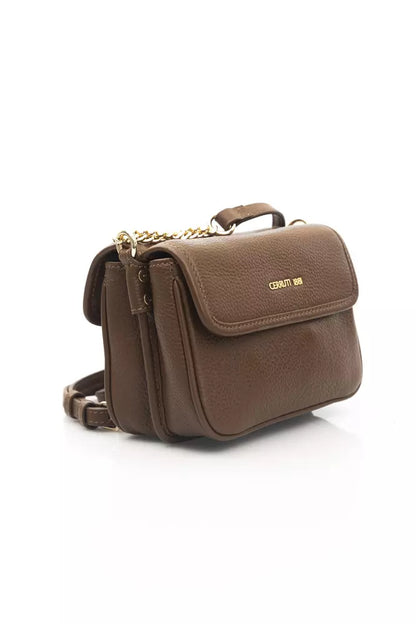 Elegante leren crossbodytas met dubbele zak