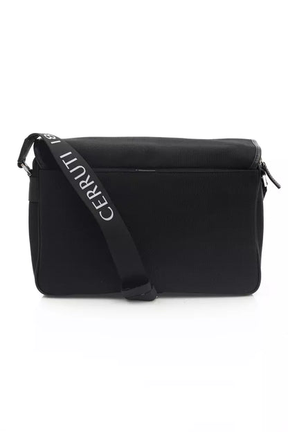 Elegante bolso bandolera negro con logo