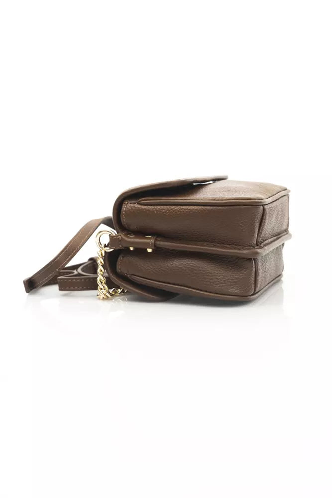 Elegante leren crossbodytas met dubbele zak