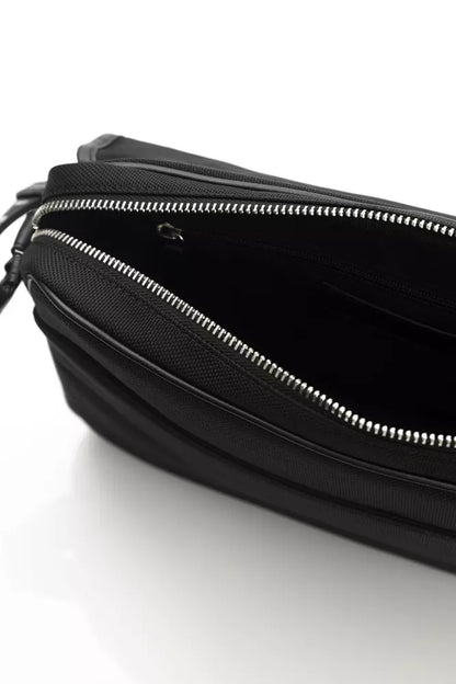 Elegante bolso bandolera negro con logo