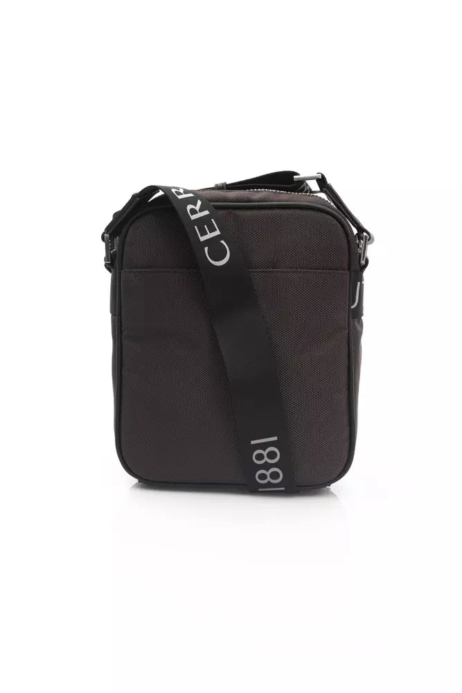 Elegante Bolso Messenger De Nylon-Piel Marrón