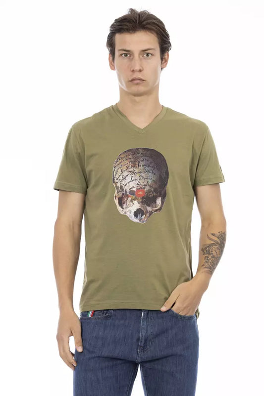 Elegant T-shirt met V-hals en chique print op de voorkant