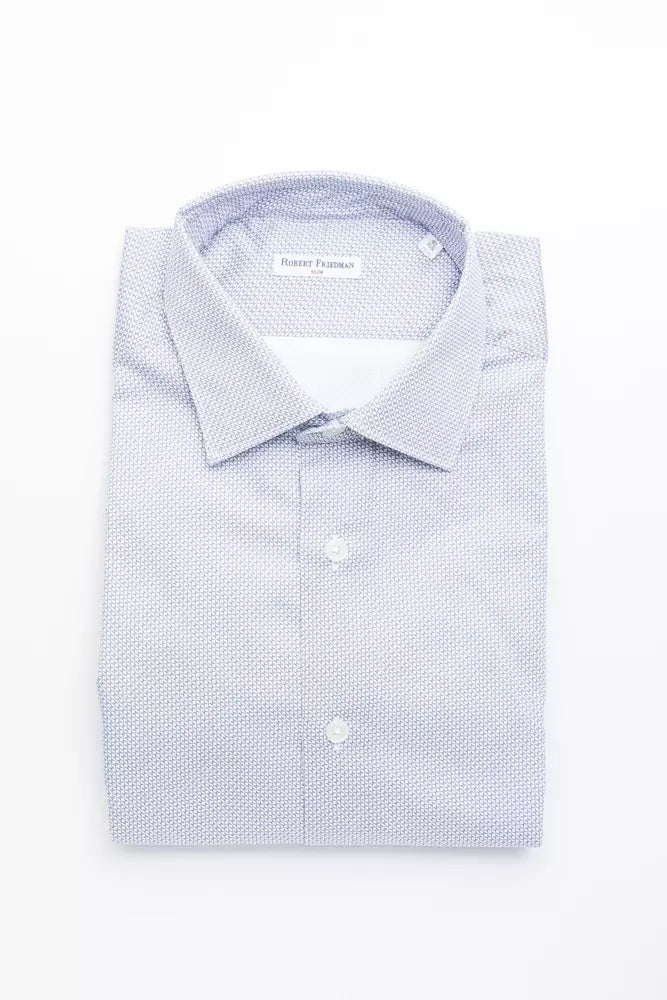 Camisa Elegante De Algodón Con Cuello Medio Slim