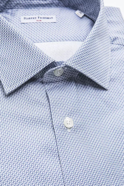 Camisa Elegante De Algodón Con Cuello Medio Slim