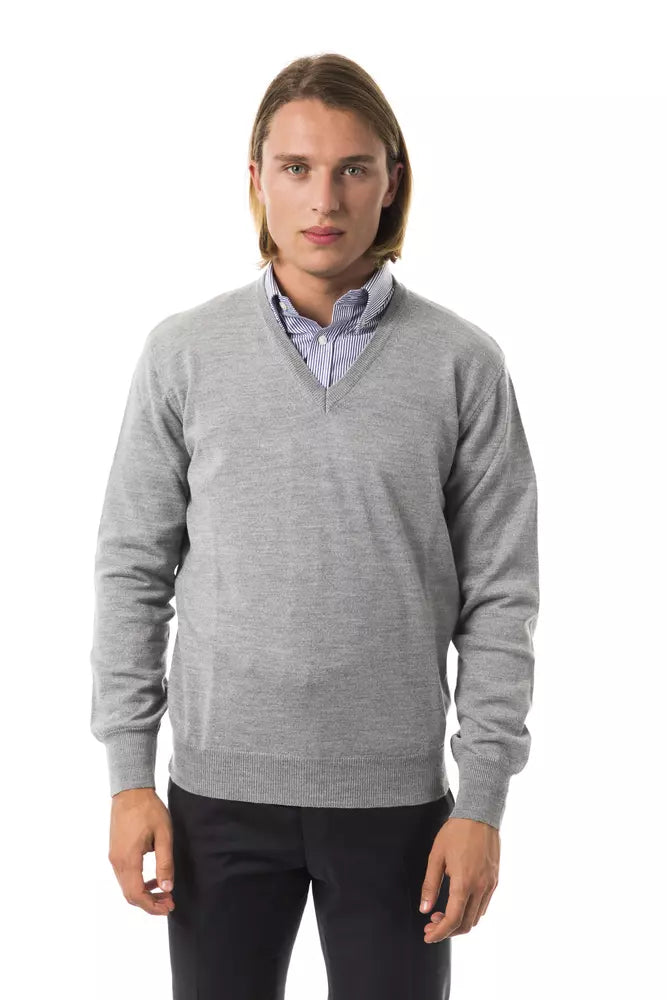 Gray Wool Men Sweater