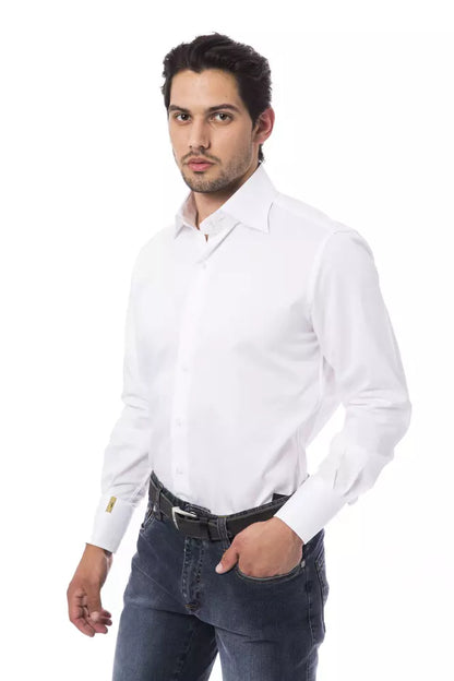 White Cotton Men Shirt