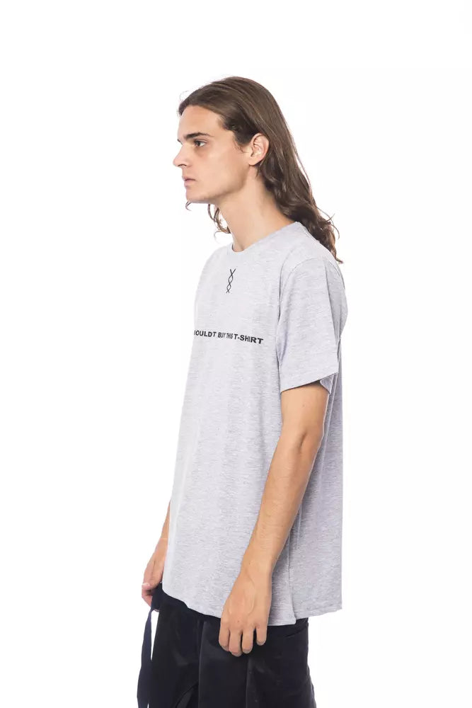 Gray Cotton Men T-Shirt