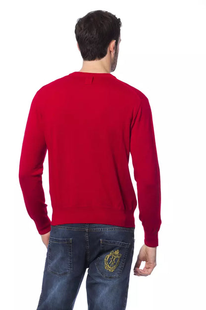 Red Merino Wool Men Sweater