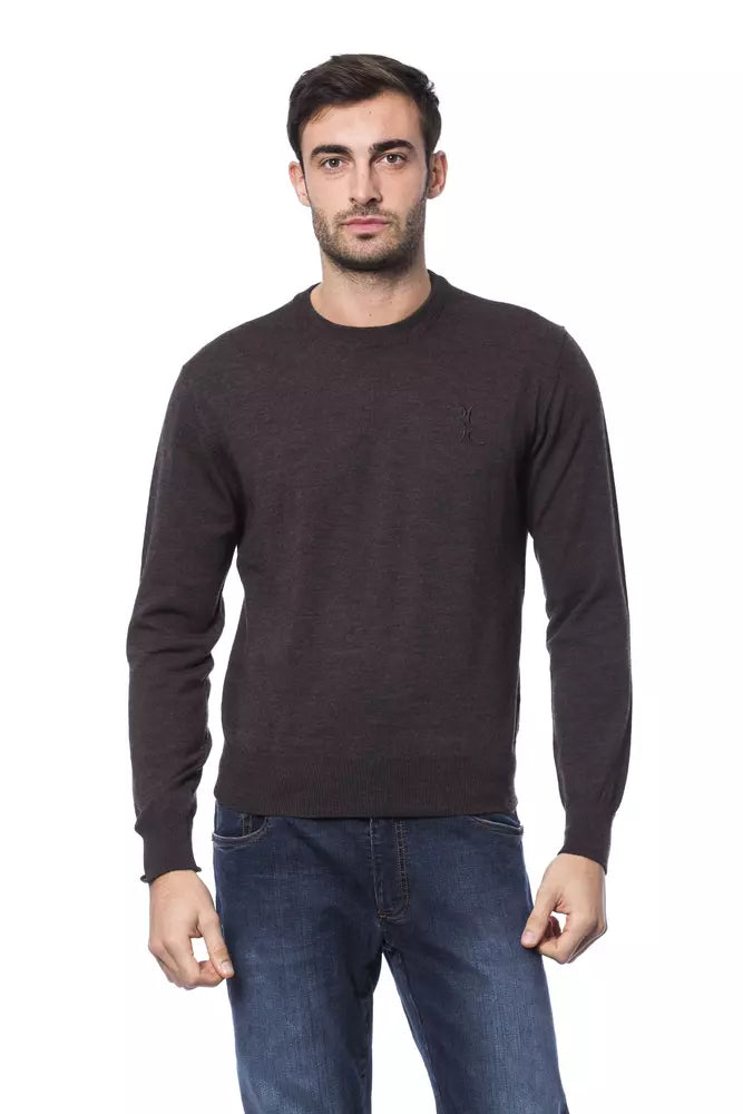 Brown Merino Wool Men Sweater