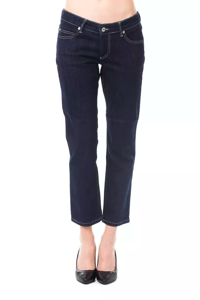 Blue Cotton Women's Capri Jeans