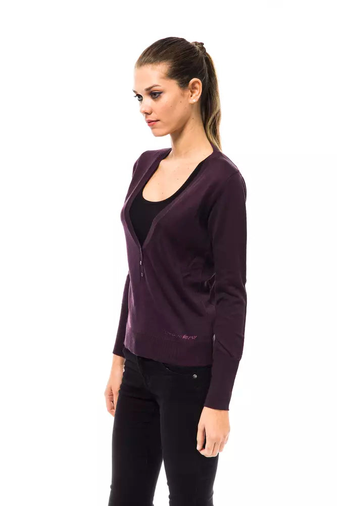 Purple Wool Women Sweater