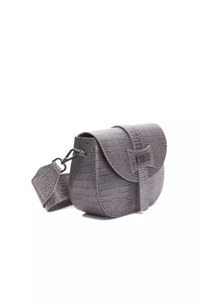 Gray Leather Women Crossbody