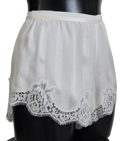 Elegante witte kanten lingerieshort